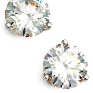 Nordstrom 2ct Tw Cubic Zirconia Earrings in Clear- Silver Round